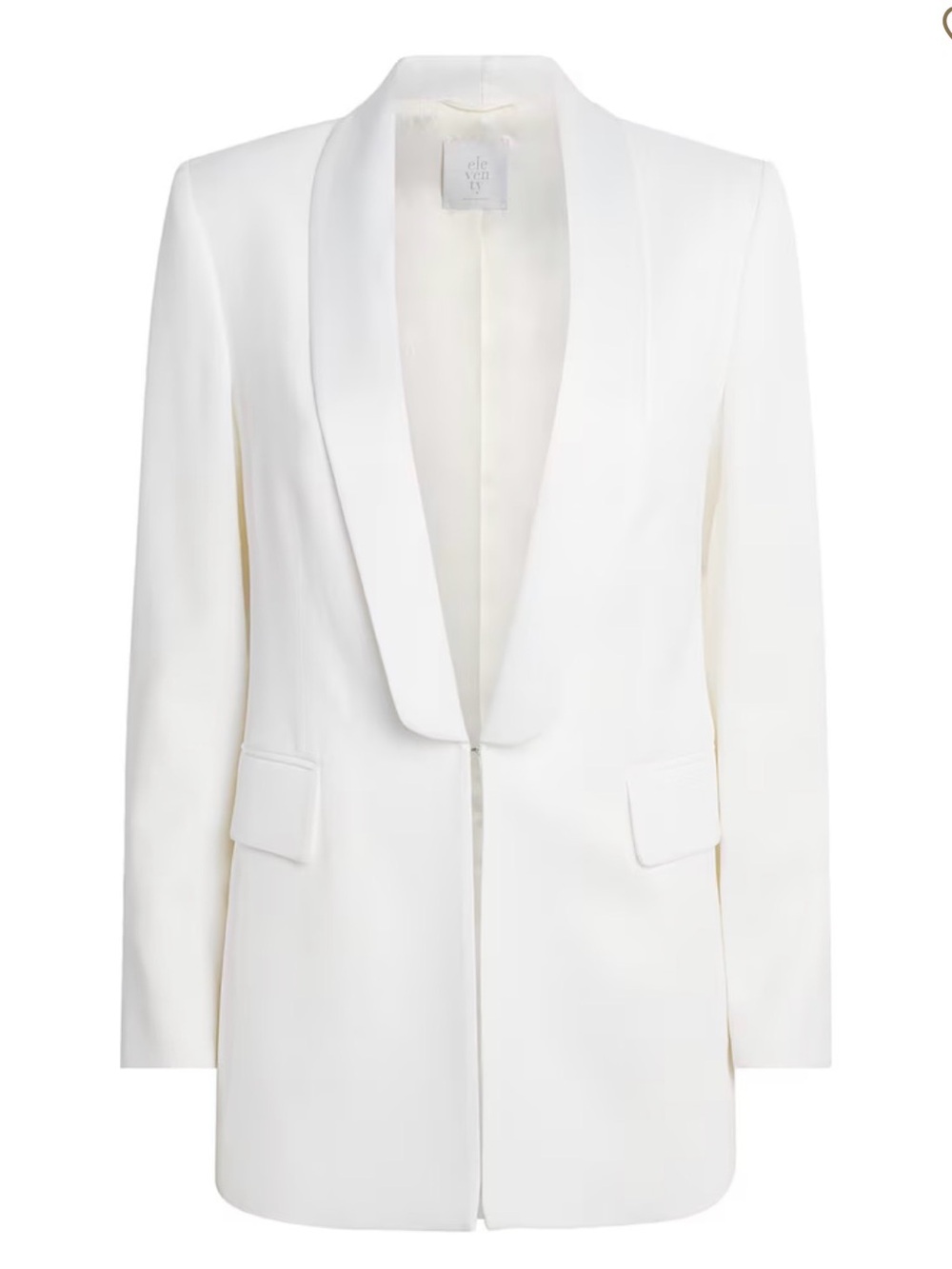 STYLAND Tuxedo Single Breasted White Blazer UK 8